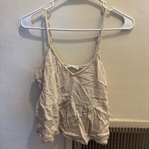 Abercrombie & Fitch Cream Tan Sleeveless Crop Top